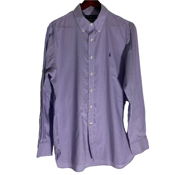 Ralph Lauren Blue Label Other - Ralph Lauren Purple Polo Button Up Long Sleeve Checked Shirt 16.5” Neck 34/35